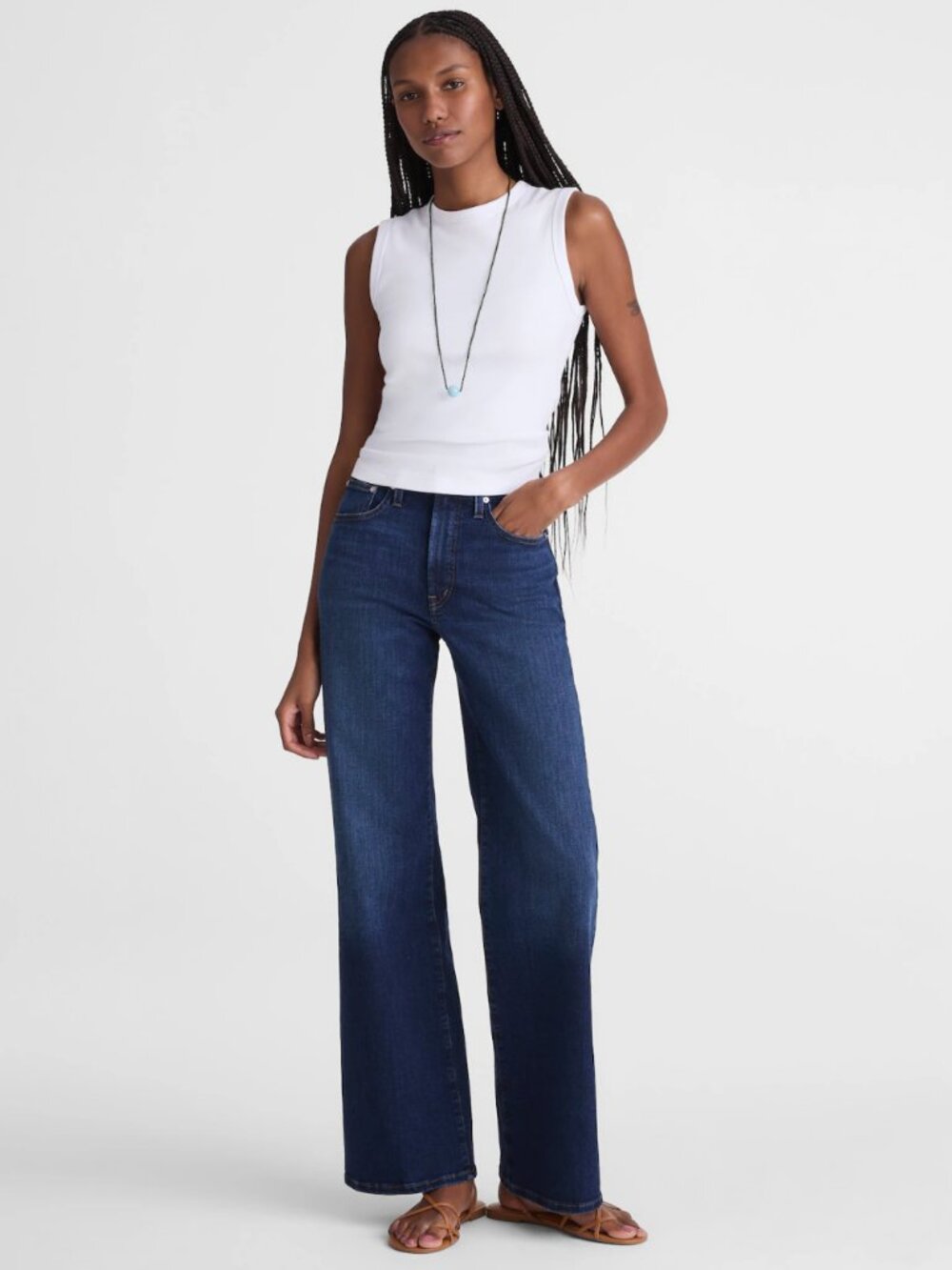Madewell The Tall Perfect Vintage Wide Leg Jean Blue Denim 28T NWT